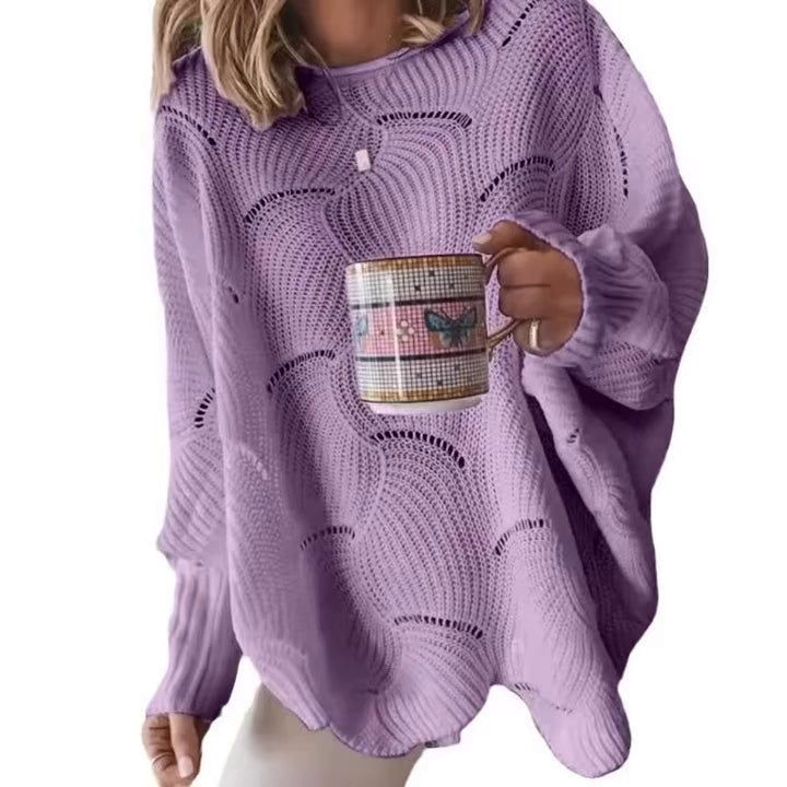 Pull en Maille Ajourée Élégant – Coupe Ample