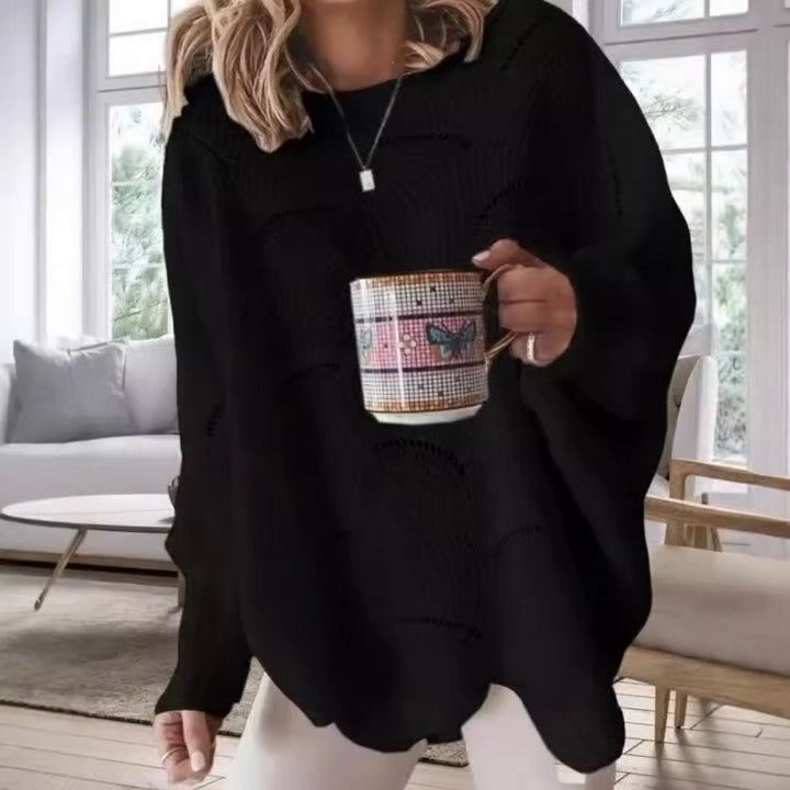 Pull en Maille Ajourée Élégant – Coupe Ample